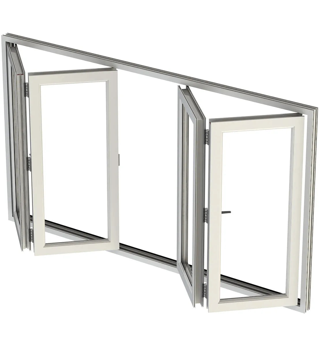 Door Window Direct Aluminum Bifold Window 96"Wx36"H - OUT SWING FROM EXTERIOR VIEW image