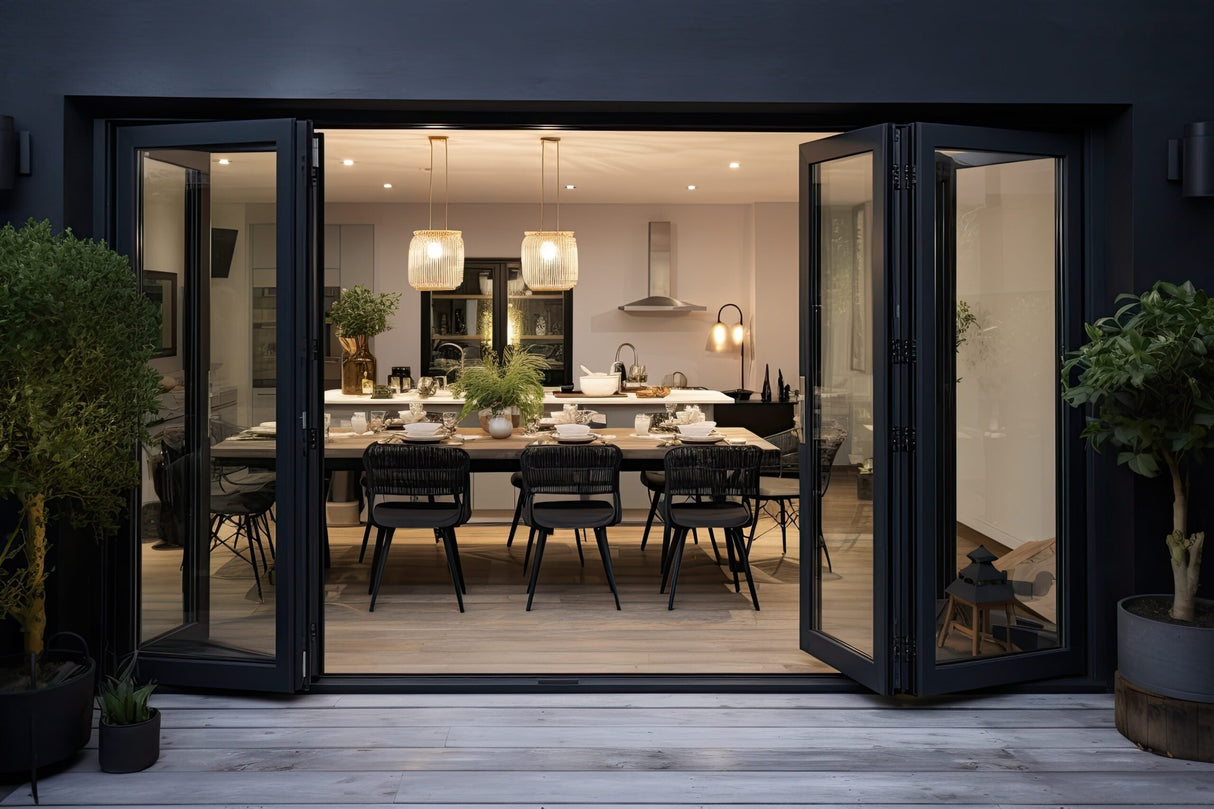 Aluminum Bifold Door 192"Wx96"H - OUT SWING FROM EXTERIOR VIEW image 8