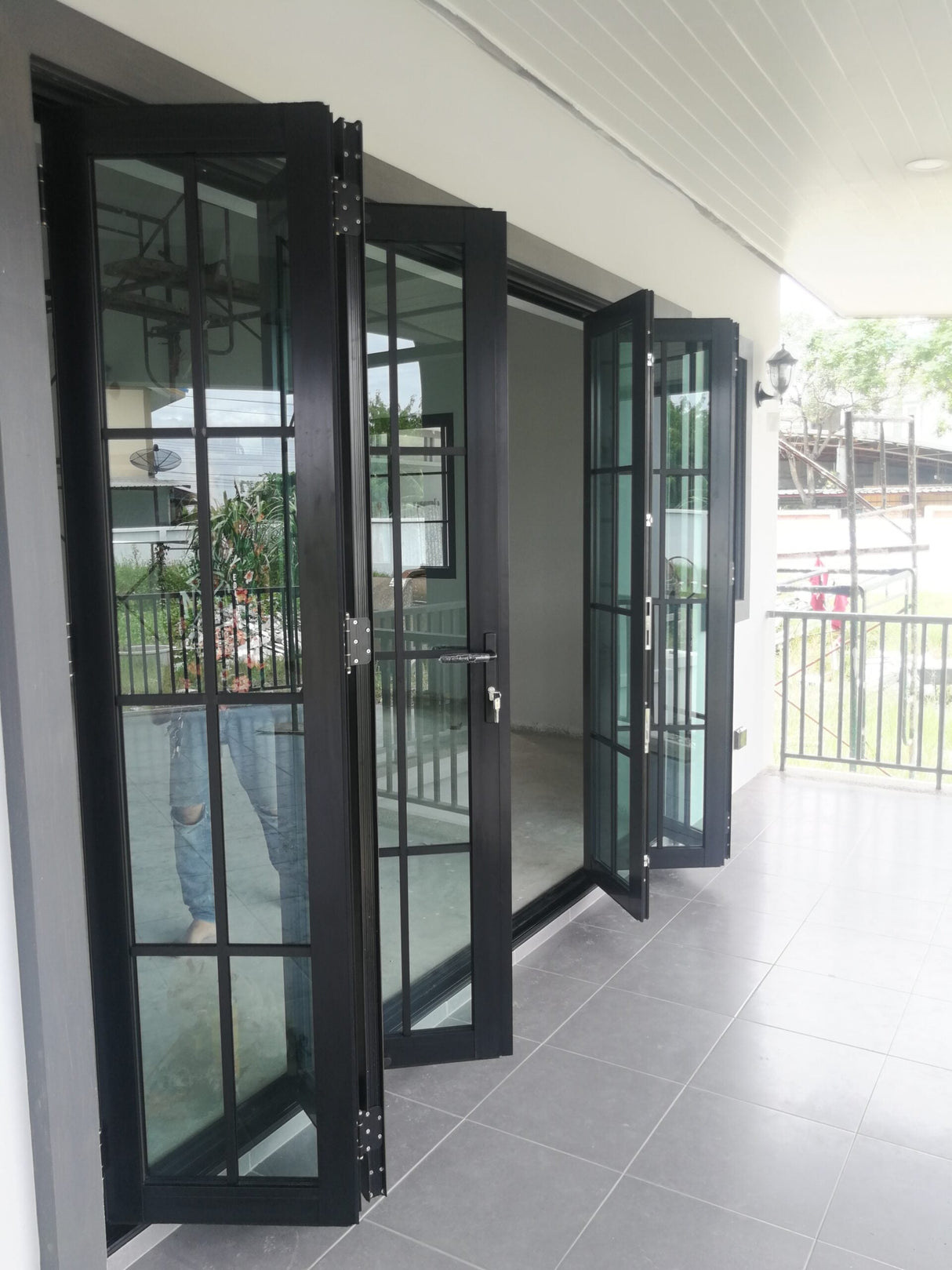 Aluminum Bifold Door 192"Wx96"H - OUT SWING FROM EXTERIOR VIEW image 18