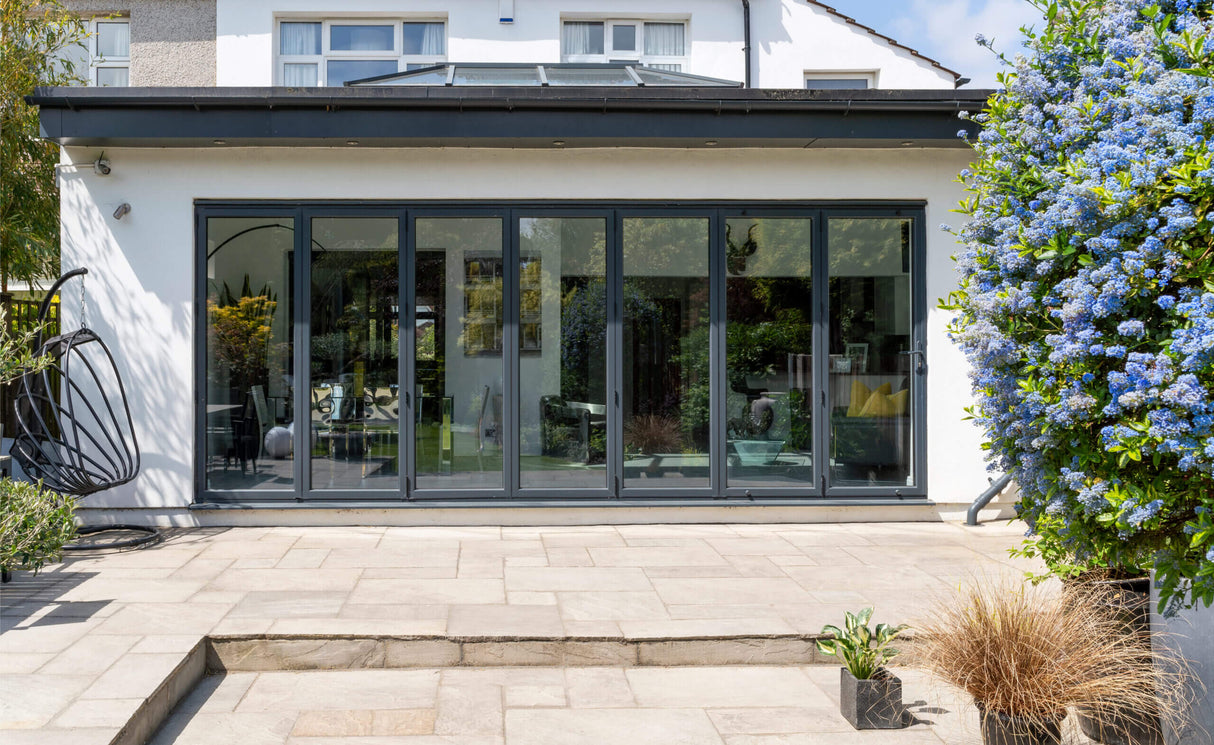Aluminum Bifold Door 216"Wx96"H - OUT SWING FROM EXTERIOR VIEW image 5