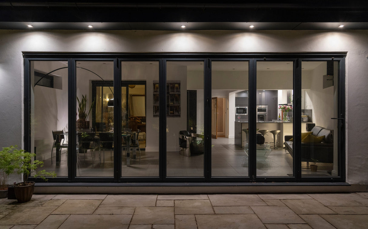 Aluminum Bifold Door 216"Wx96"H - OUT SWING FROM EXTERIOR VIEW image 3