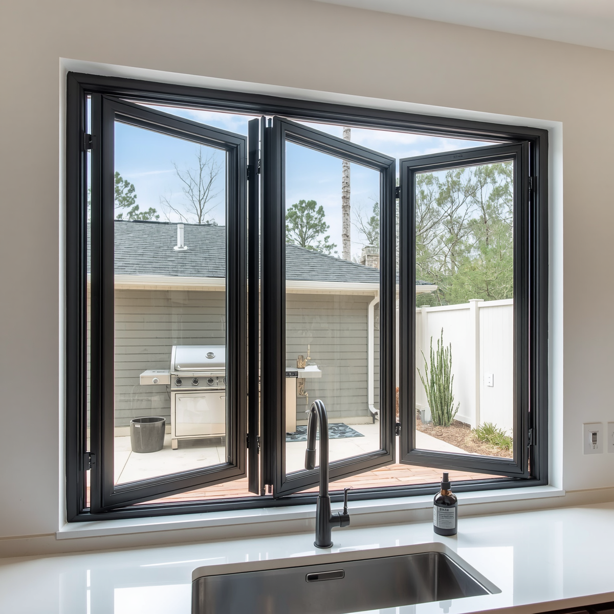 96"x48" Custom Energy Efficient Aluminum Bifold Window