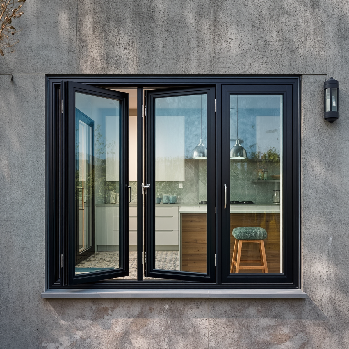 96"x48" Custom Energy Efficient Aluminum Bifold Window