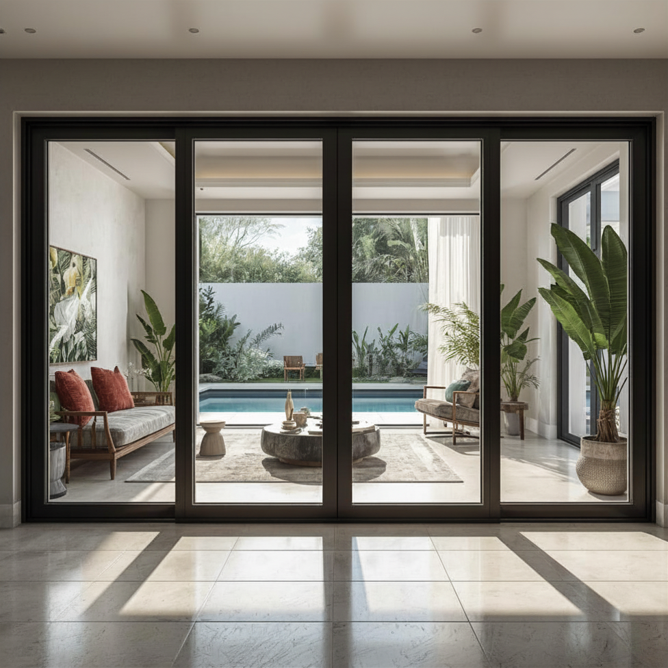 144"x80" Custom Energy Efficient Aluminum Sliding Doors