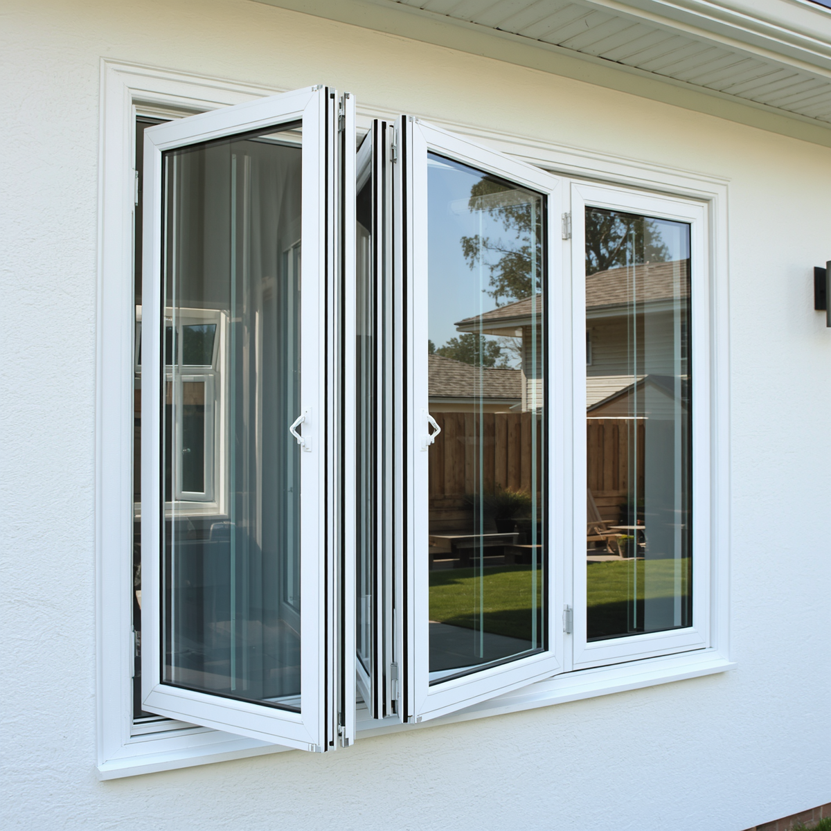 96"x48" Custom Energy Efficient Aluminum Bifold Window