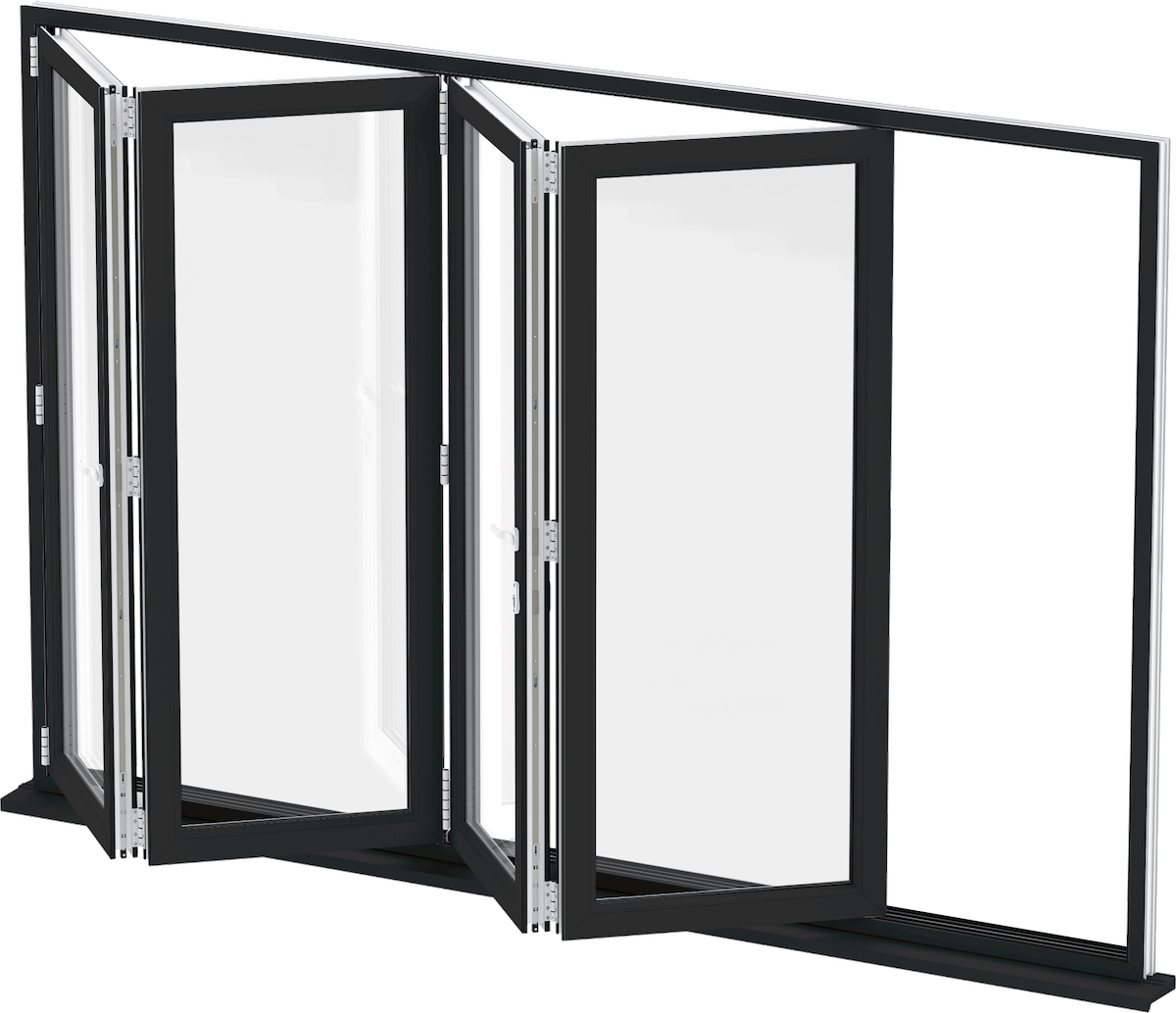 Door Window Direct Aluminum Bifold Window 72"Wx36"H - OUT SWING FROM EXTERIOR VIEW image 0