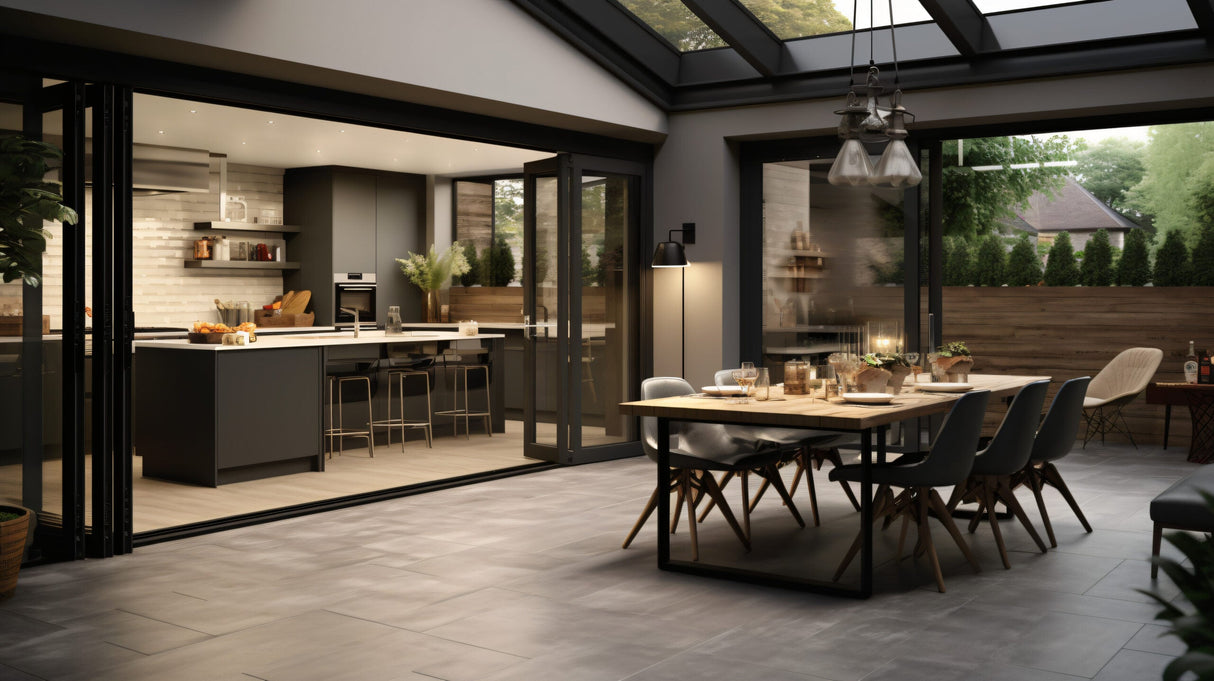 Aluminum Bifold Door 216"Wx96"H - OUT SWING FROM EXTERIOR VIEW image 11