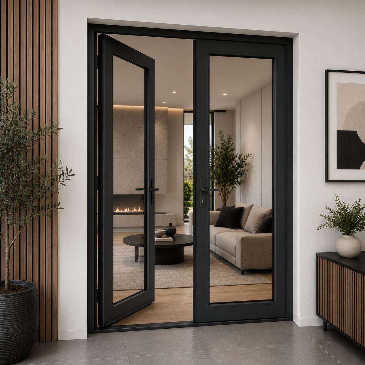 42"x96" Custom Energy-Efficient Aluminum French Door