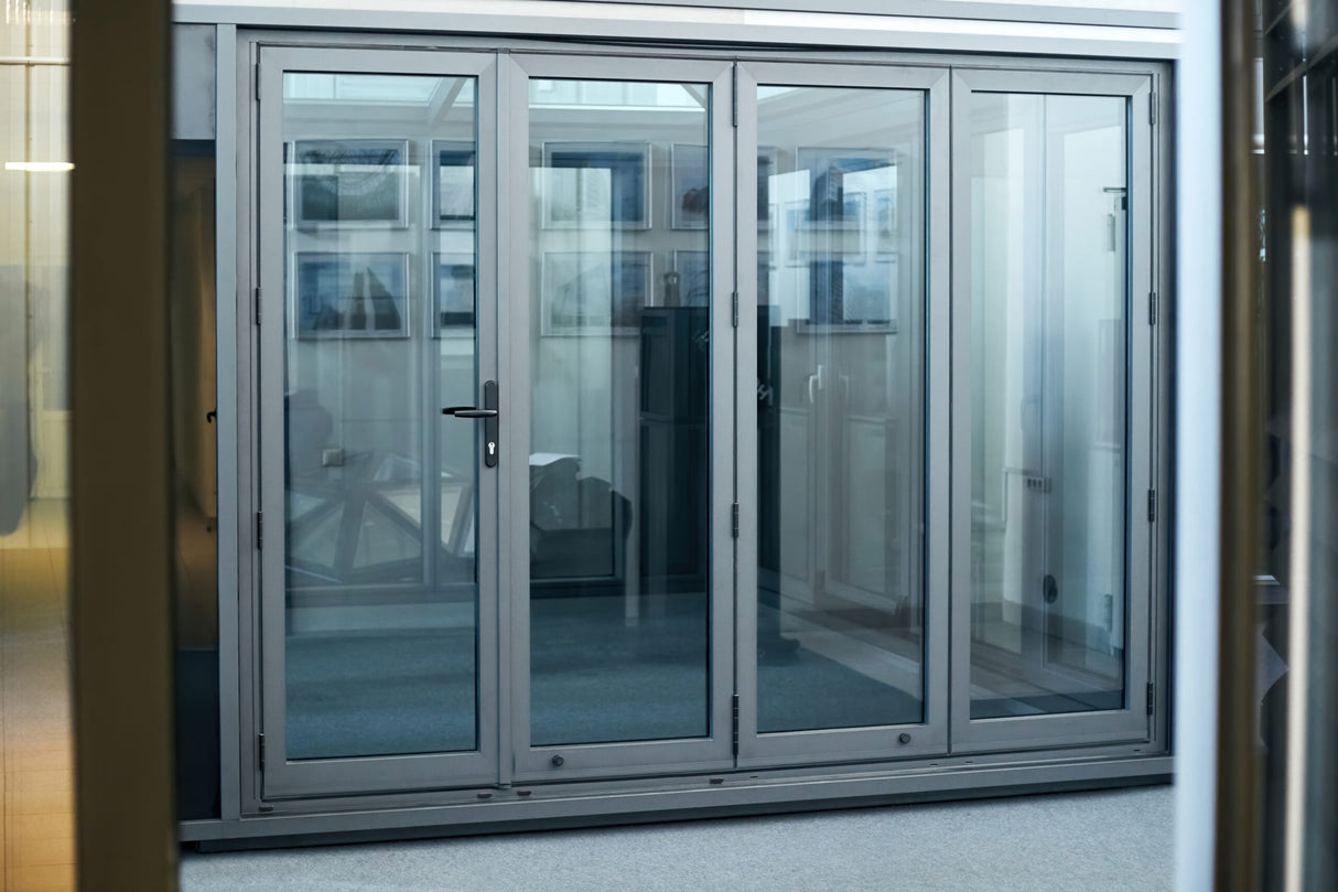 Aluminum Bifold Door 120"Wx96"H - OUT SWING FROM EXTERIOR VIEW image 0