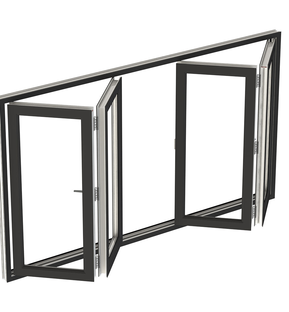 Door Window Direct Aluminum Bifold Window 96"Wx36"H - OUT SWING FROM EXTERIOR VIEW image 1