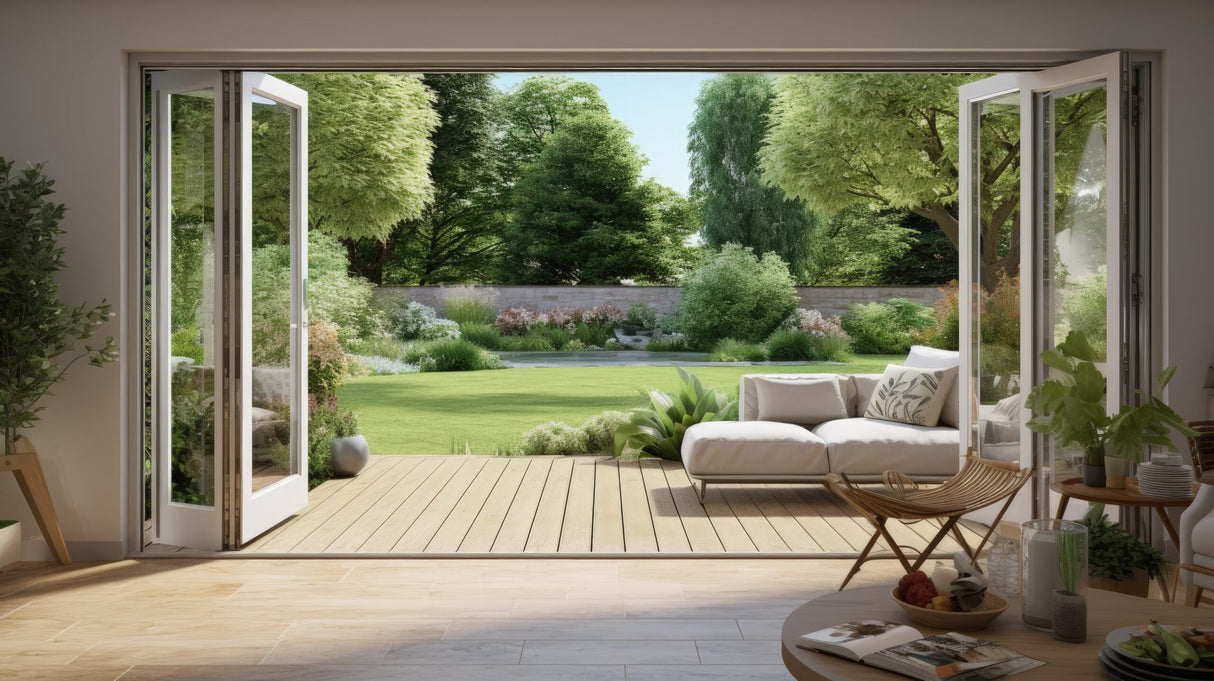 Aluminum Bifold Door 192"Wx80"H - OUT SWING FROM EXTERIOR VIEW image 4