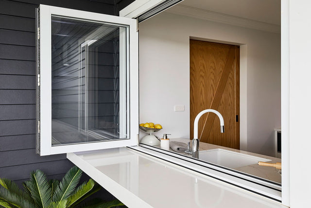 Door Window Direct Aluminum Bifold Window 60"Wx48"H - OUT SWING FROM EXTERIOR VIEW image 3