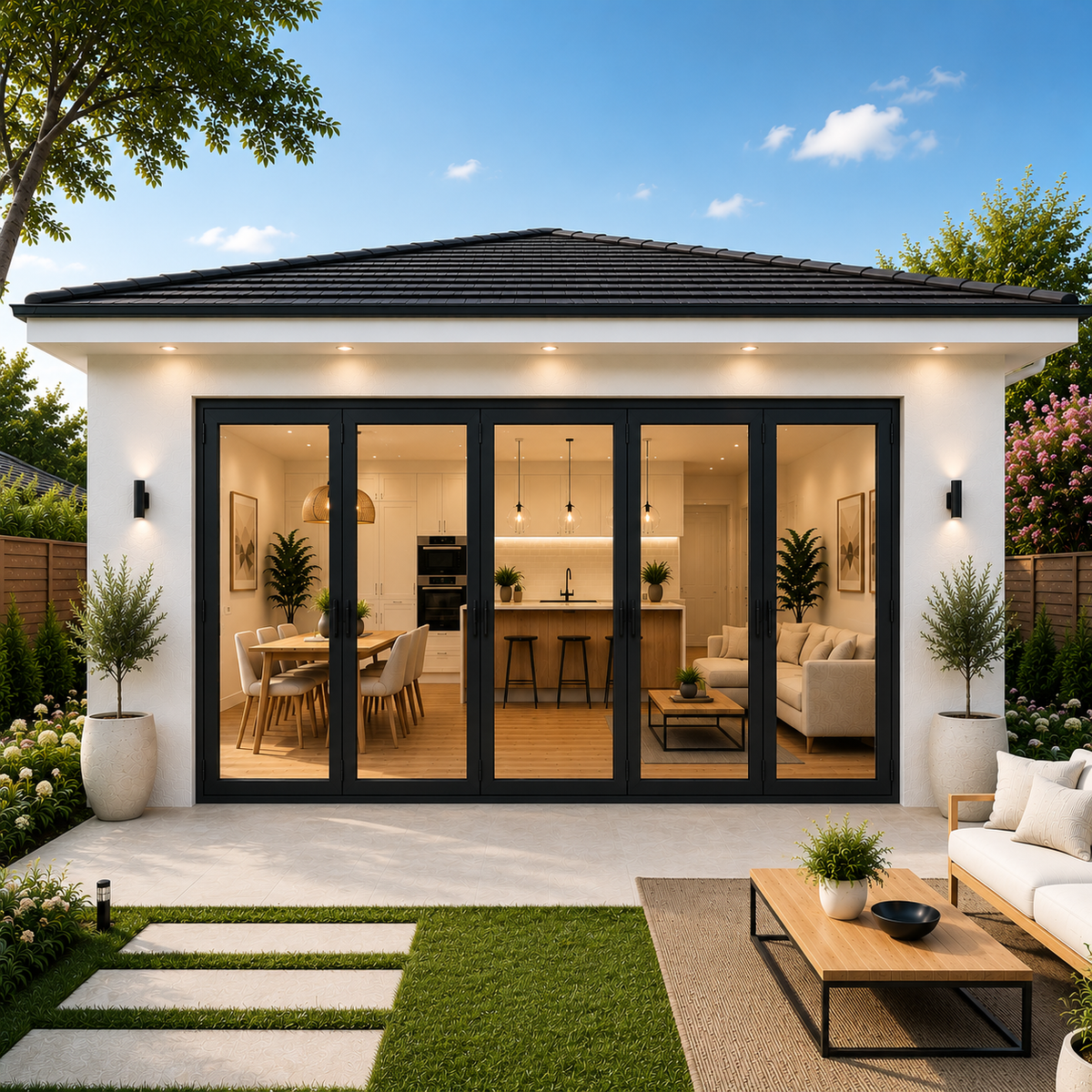 192"x96" Custom Energy Efficient Aluminum Bifold Door