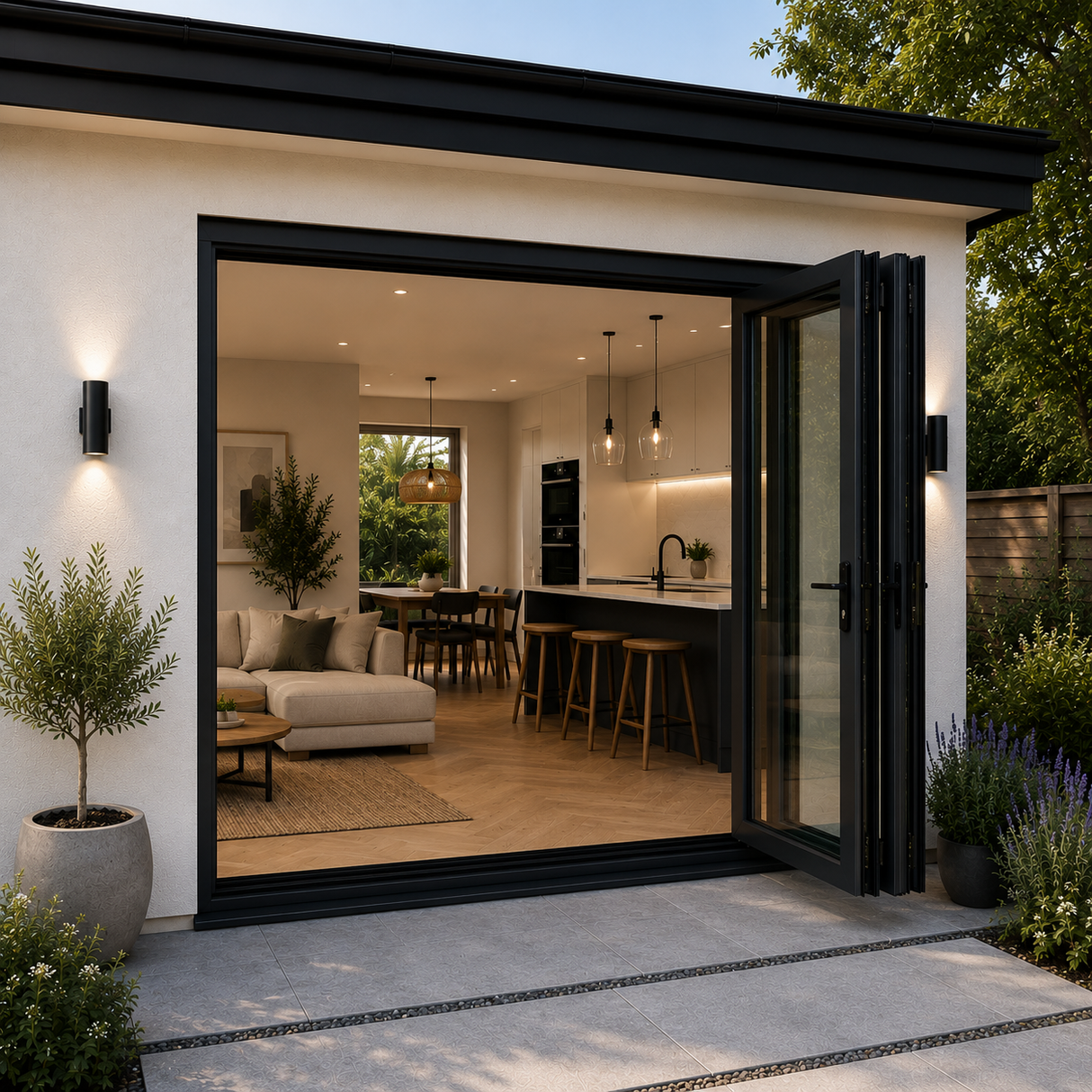 108" x 80" Custom Energy Efficient Aluminum Bifold Door