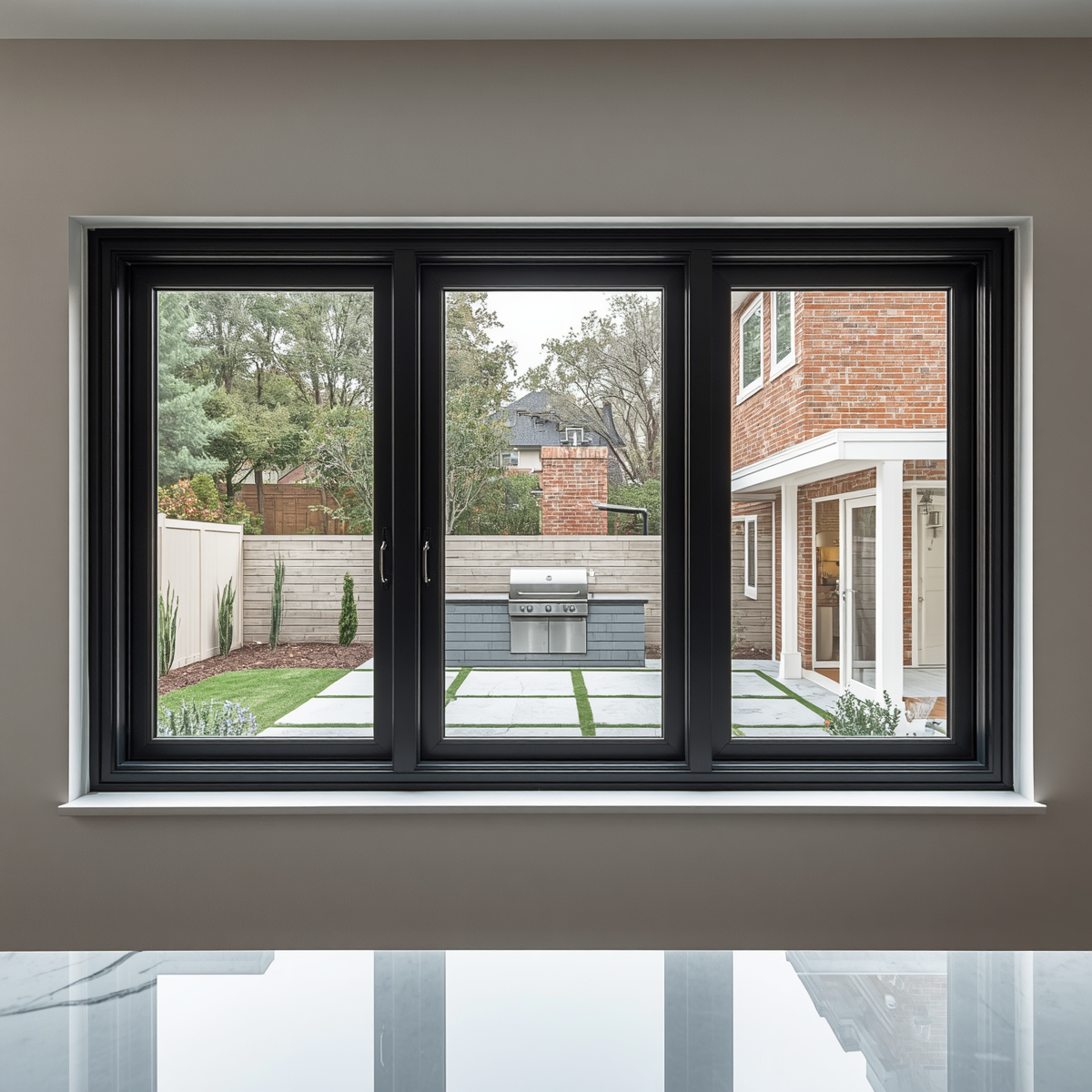 96"x42" Custom Energy-Efficient Aluminum Bifold Window