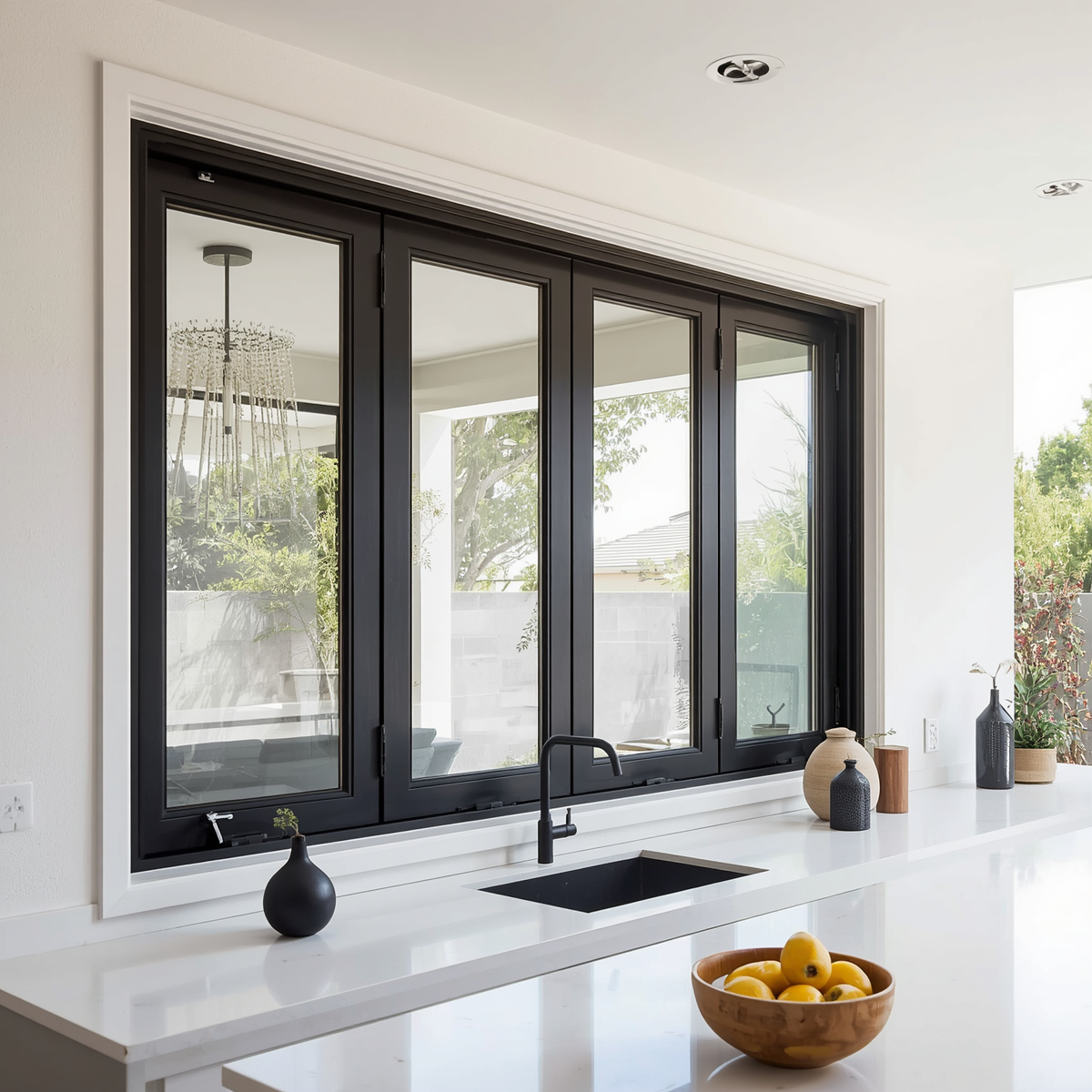96"x42" Custom Energy-Efficient Aluminum Bifold Window
