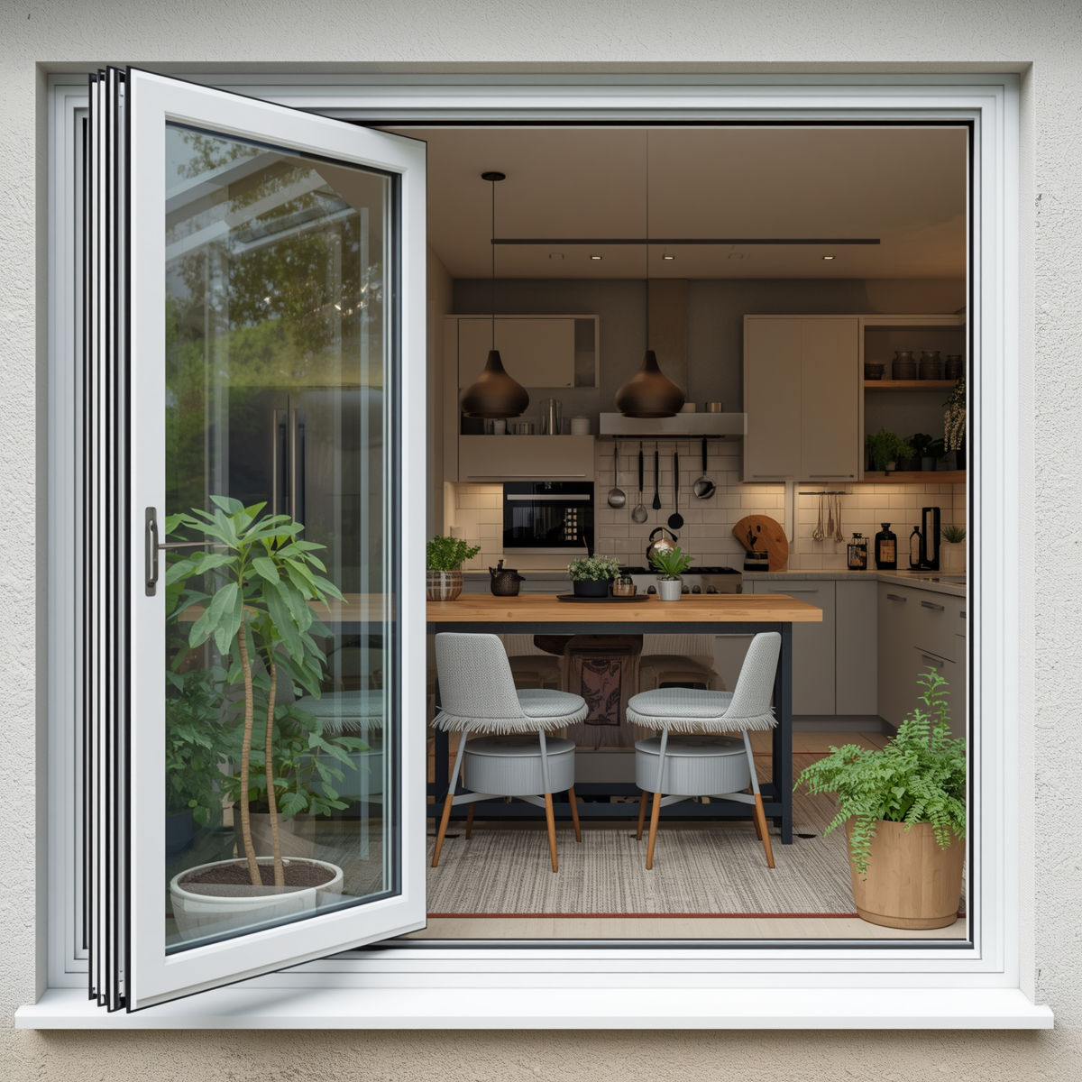 48"x42" Custom Energy-Efficient Aluminum Bifold Window