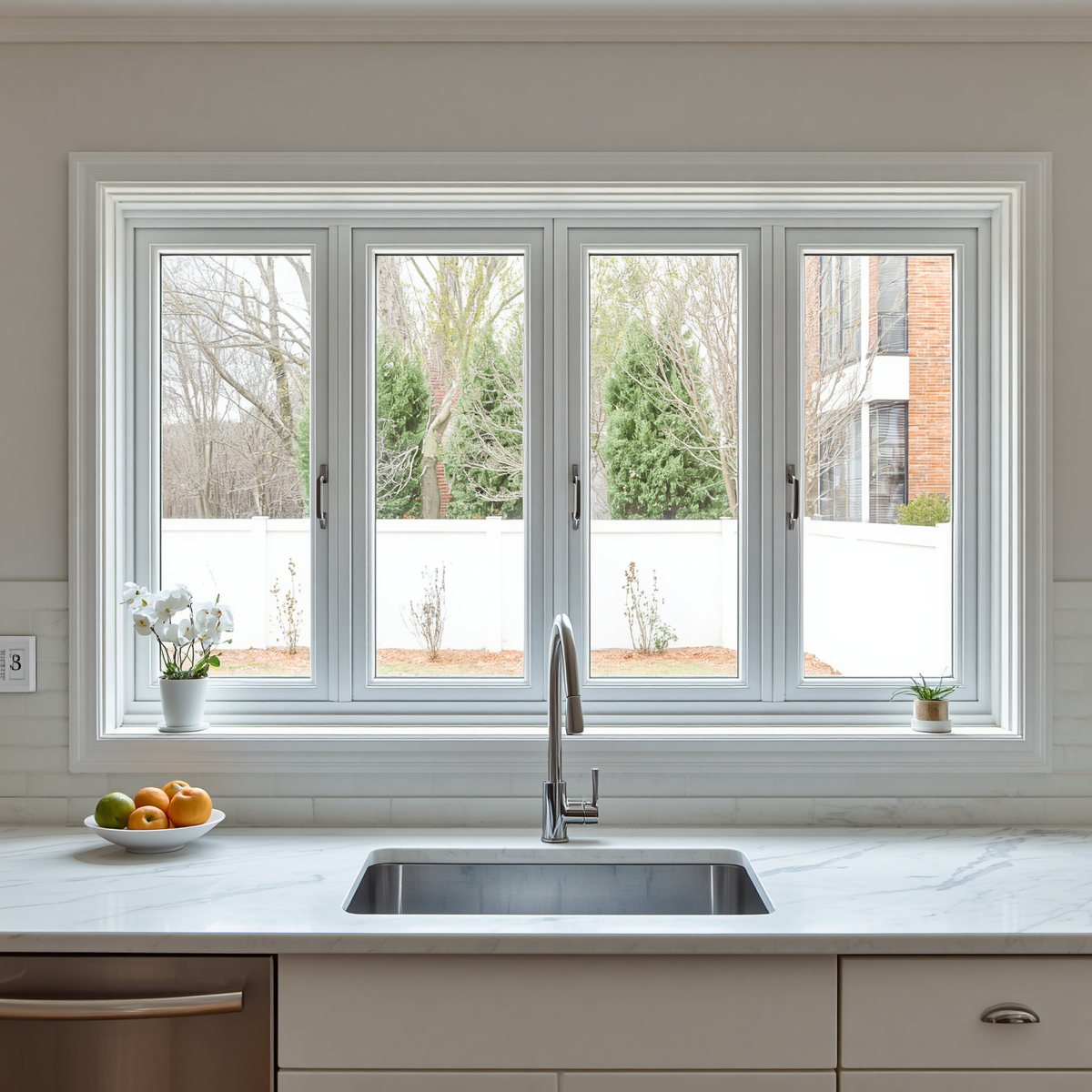 96"x42" Custom Energy-Efficient Aluminum Bifold Window