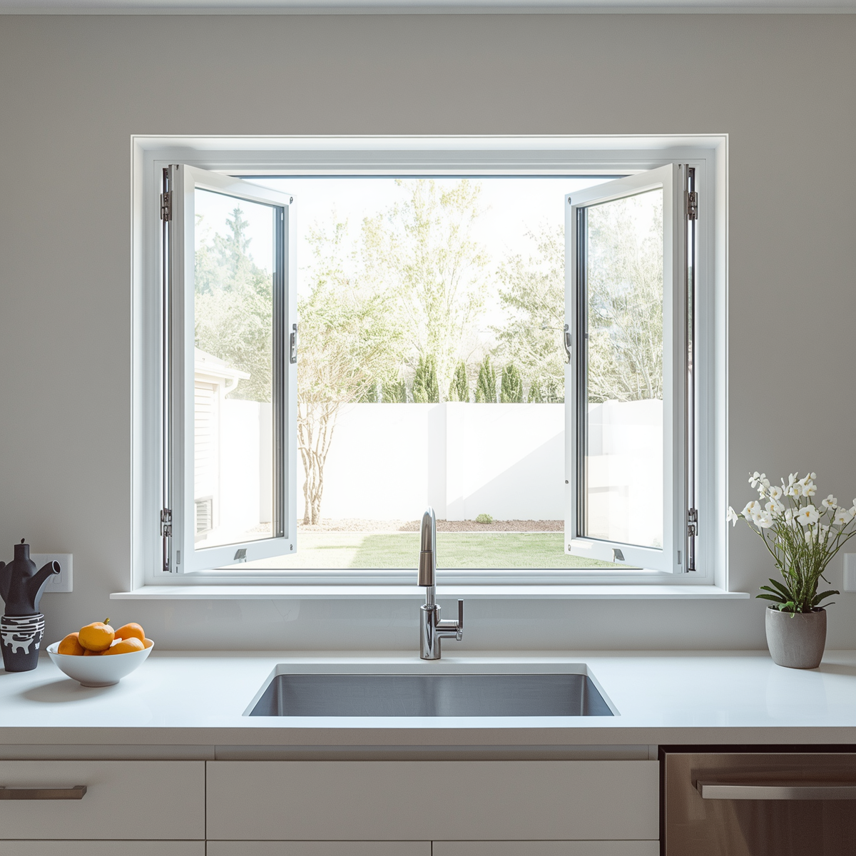 96"x42" Custom Energy-Efficient Aluminum Bifold Window