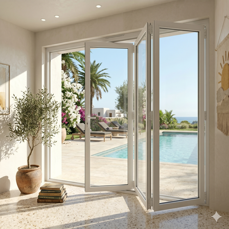 108" x 80" Custom Energy Efficient Aluminum Bifold Door