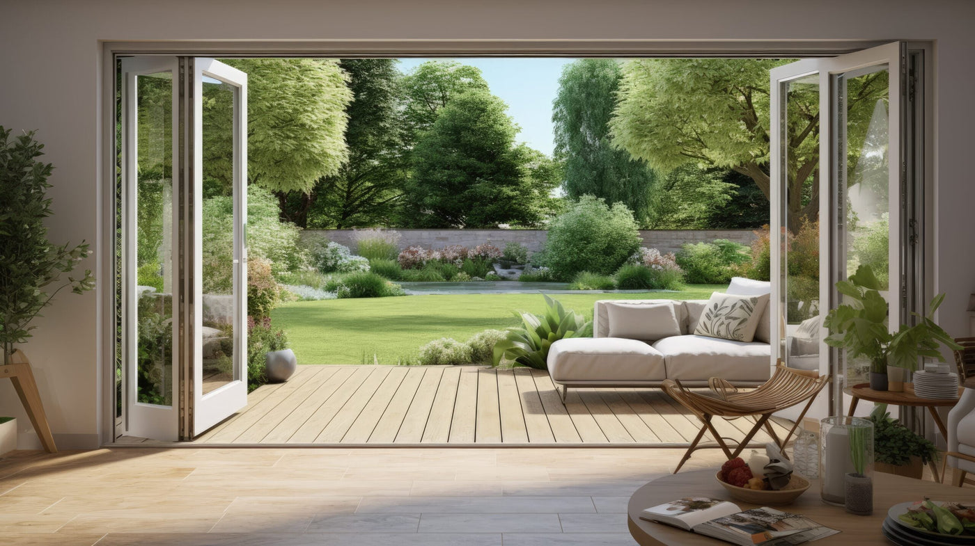 Aluminum Bifold Door 216"Wx80"H - OUT SWING FROM EXTERIOR VIEW image 4