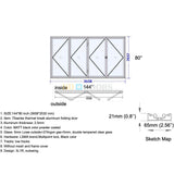 Aluminum Bifold Door 144"Wx80"H - OUT SWING FROM EXTERIOR VIEW image 8