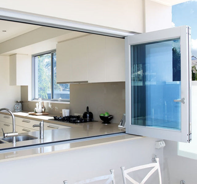 Door Window Direct Aluminum Bifold Window 60"Wx48"H - OUT SWING FROM EXTERIOR VIEW image 2
