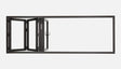 Door Window Direct Aluminum Bifold Window 96"Wx36"H - OUT SWING FROM EXTERIOR VIEW image 3