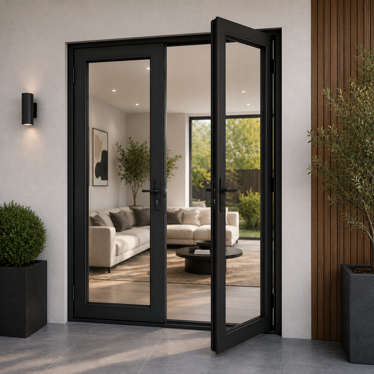 42"x96" Custom Energy-Efficient Aluminum French Door