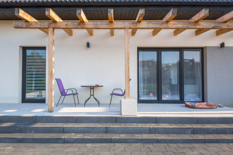 Aluminum Bifold Door 120"Wx80"H - OUT SWING FROM EXTERIOR VIEW image 6