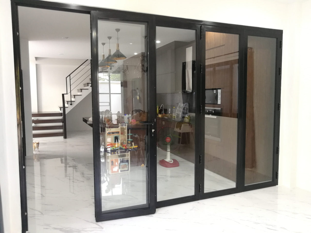 Aluminum Bifold Door 168"Wx96"H - OUT SWING FROM EXTERIOR VIEW image 5